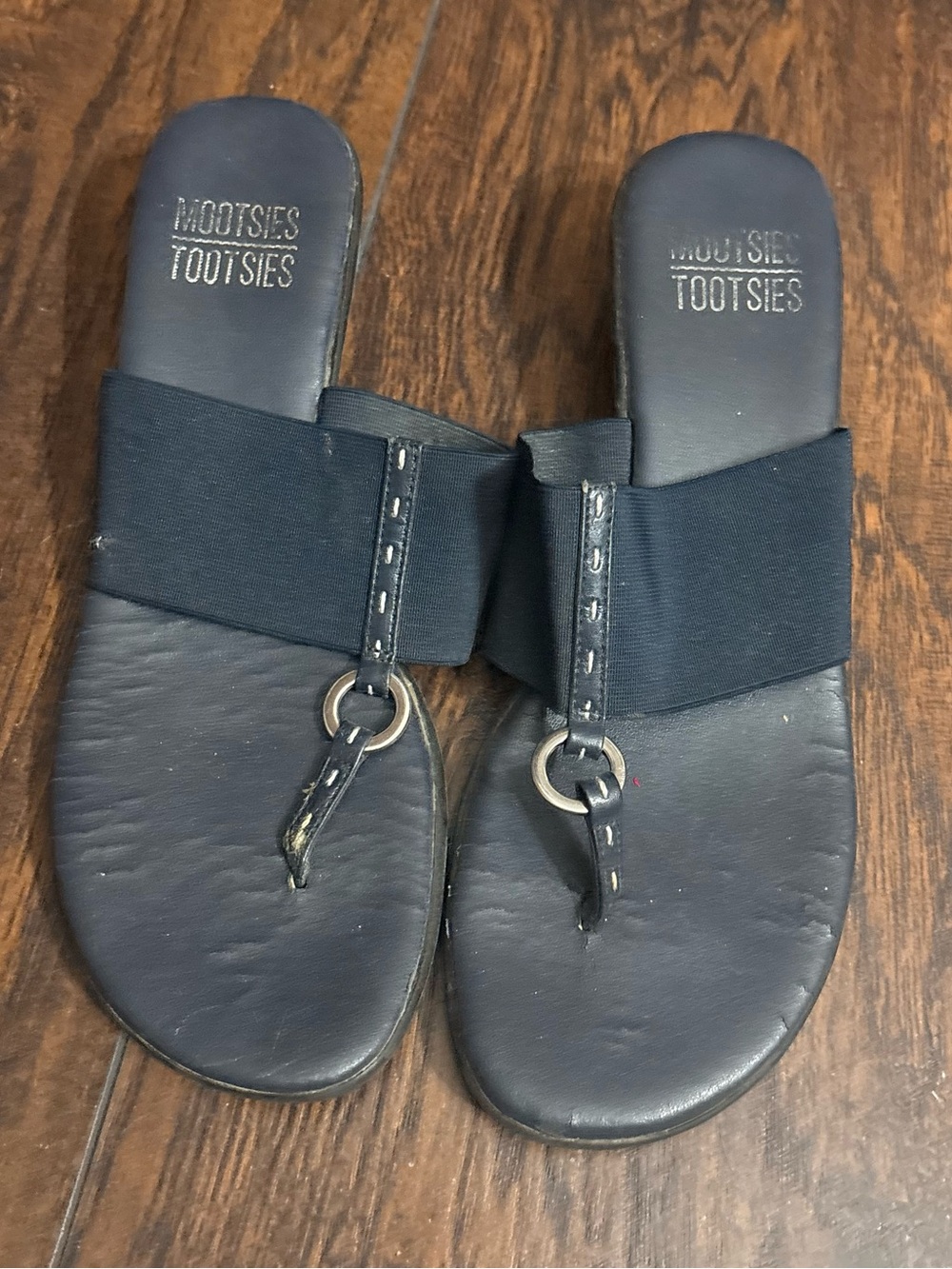 Mootsies Tootsies Black Slide Sandal with Logo Footbed